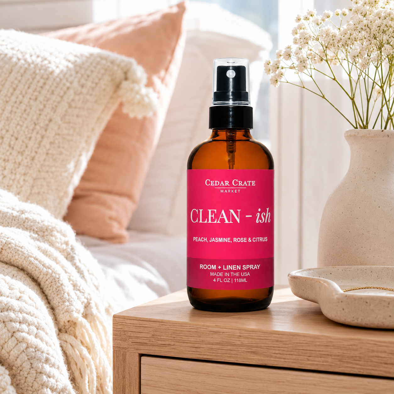 Funny Room Spray - Clean - ish Velvet Peach 4 oz Home Mist
