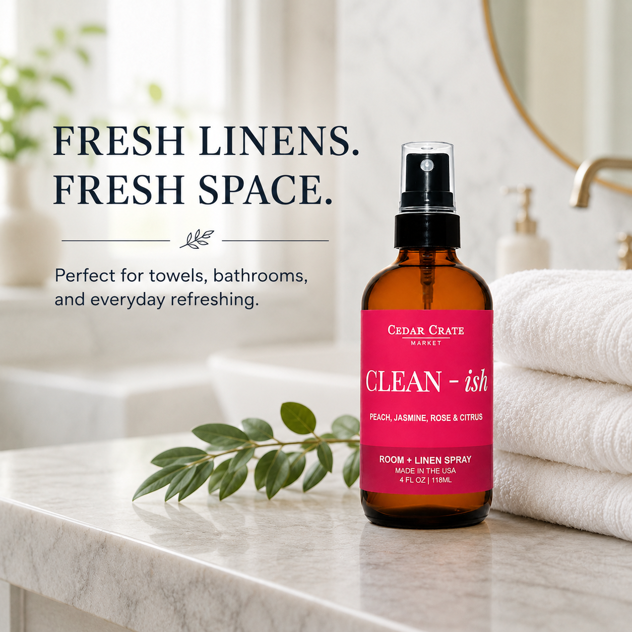 Funny Room Spray - Clean - ish Velvet Peach 4 oz Home Mist