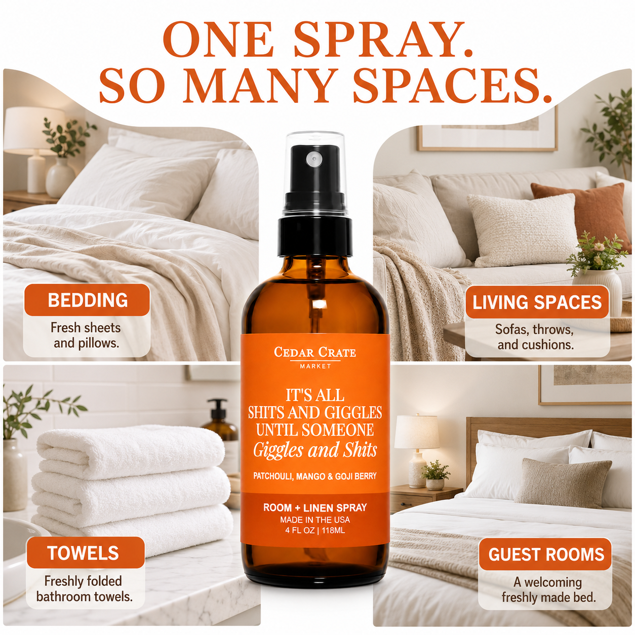 Funny Room Spray - It's All Shits And Giggles Until Someone