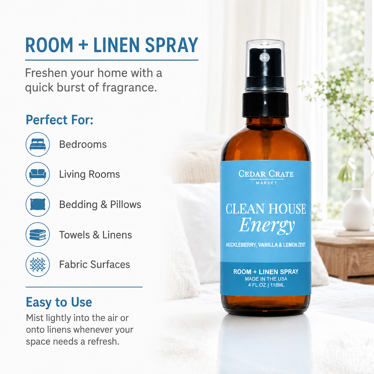 Funny Room Spray - Clean House Energy Wild Huckleberry 4 oz