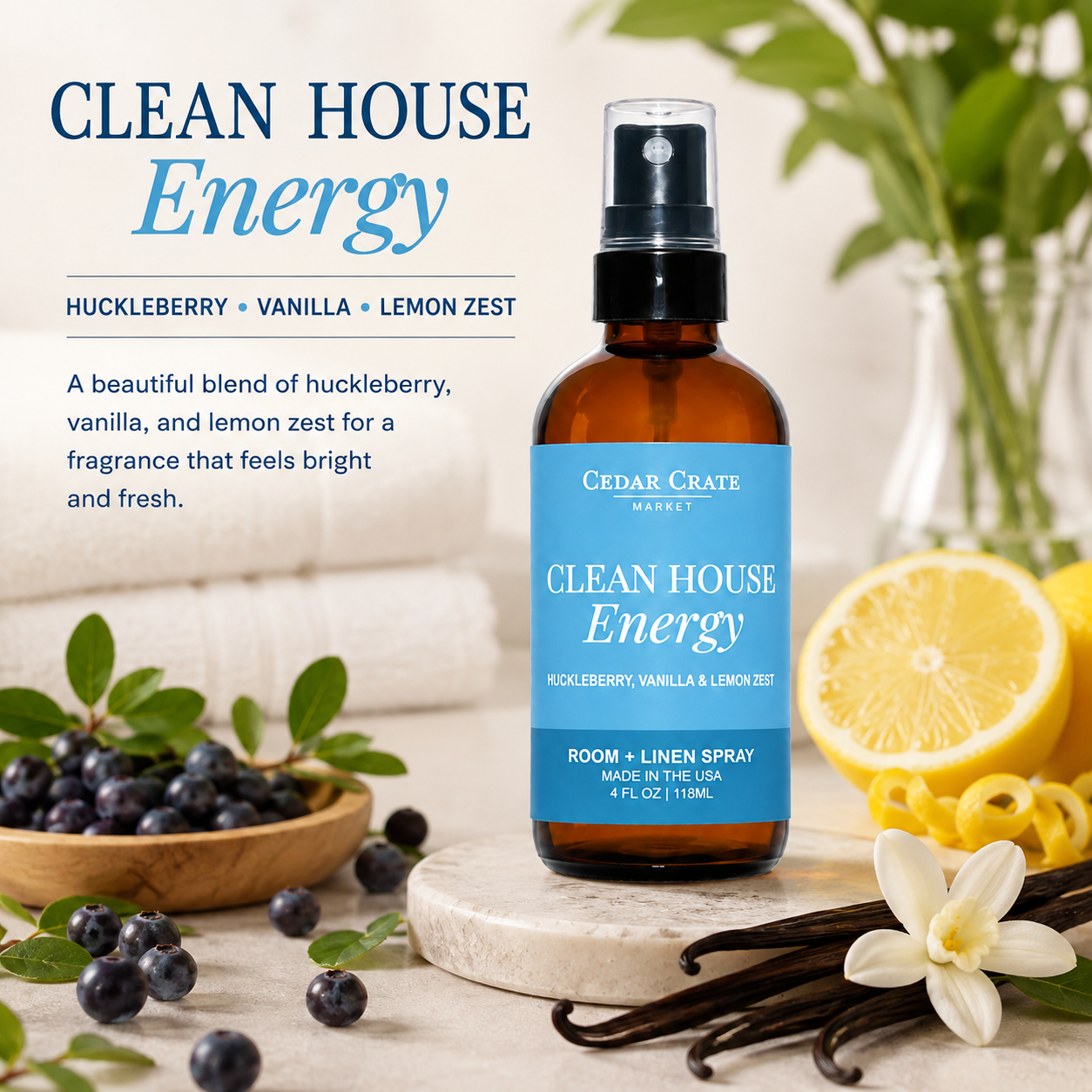 Funny Room Spray - Clean House Energy Wild Huckleberry 4 oz