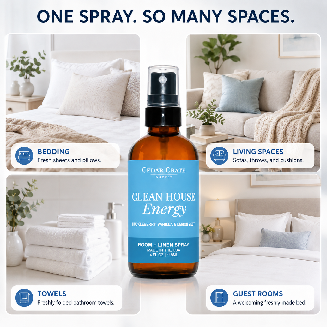 Funny Room Spray - Clean House Energy Wild Huckleberry 4 oz