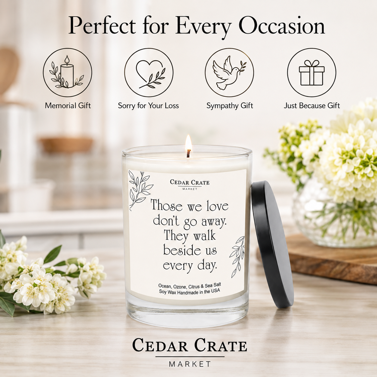 Memorial Candle - They Walk Beside Us Every Day