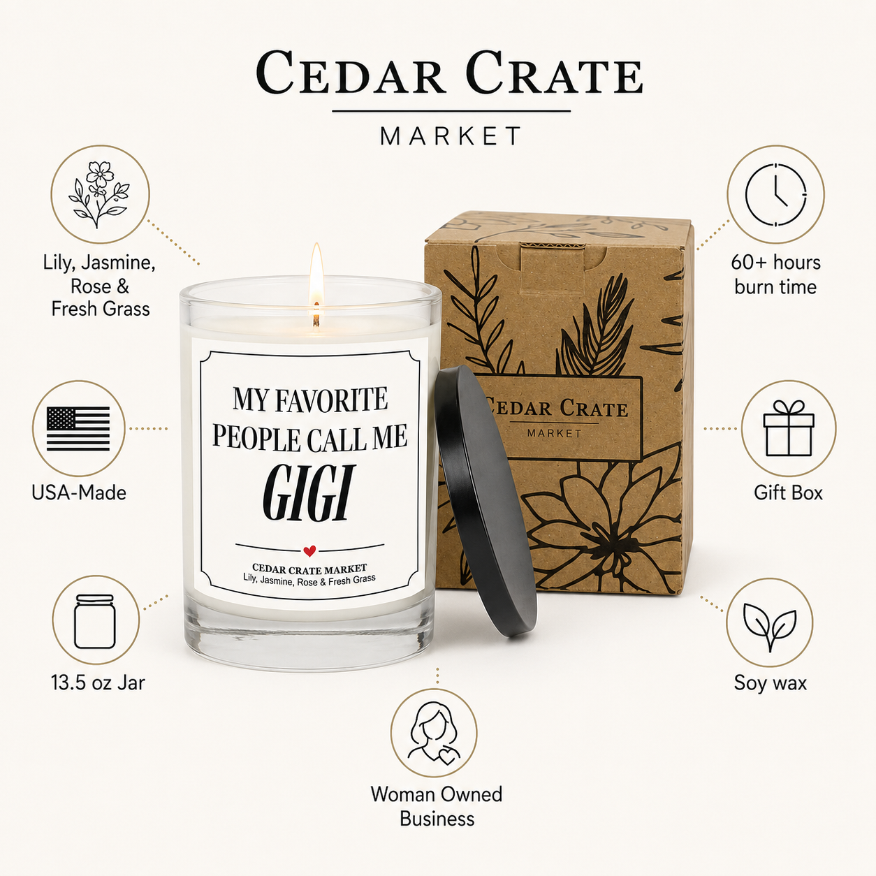 Gigi Candle - My Favorite People Call Me Gigi