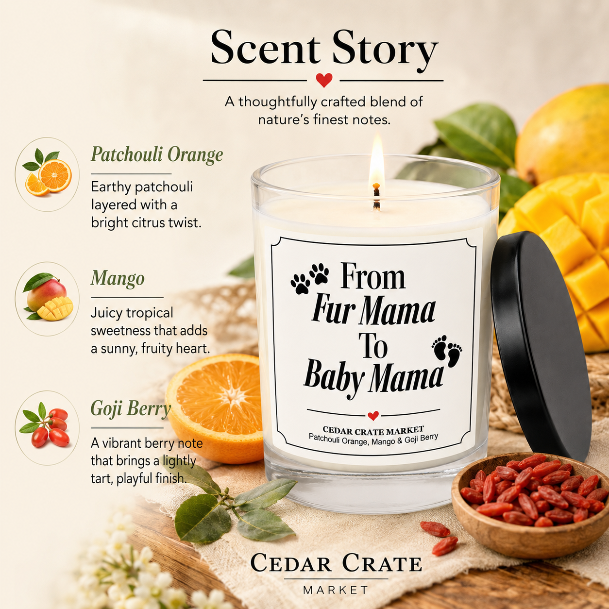 Mom To Be Candle - From Fur Mama to Baby Mama