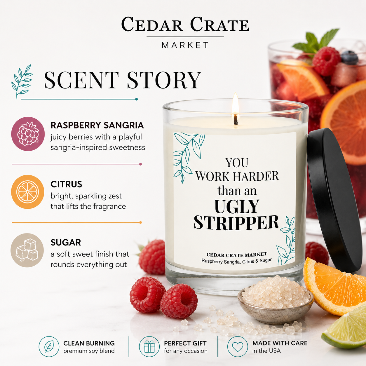 Coworker Candle - You Work Harder Than a Stripper