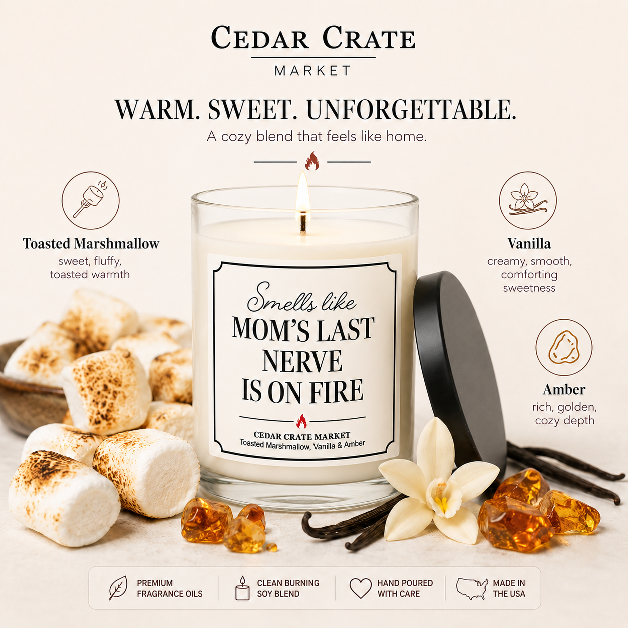 Mom Candle - Smells Like Mom's Last Nerve on Fire