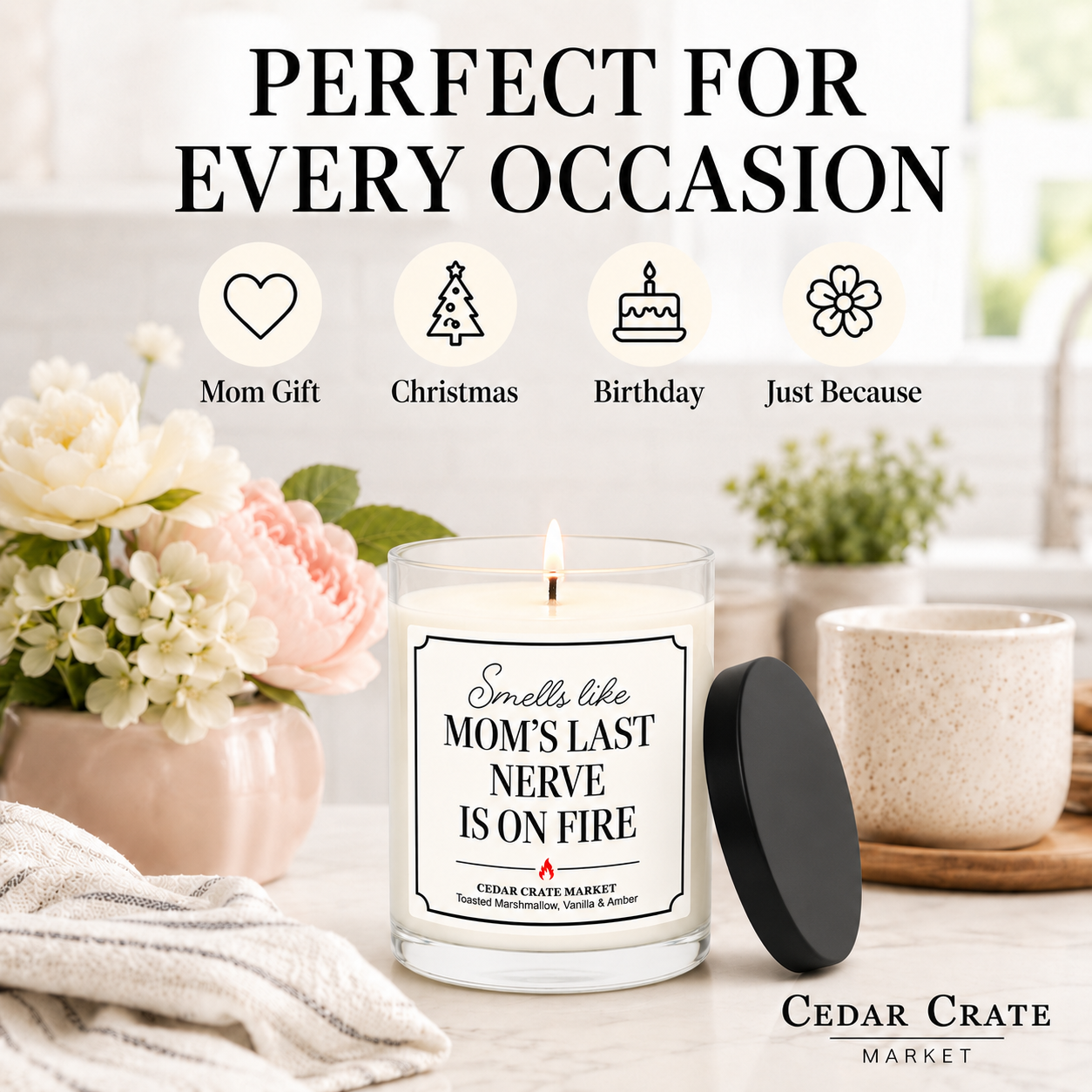 Mom Candle - Smells Like Mom's Last Nerve on Fire