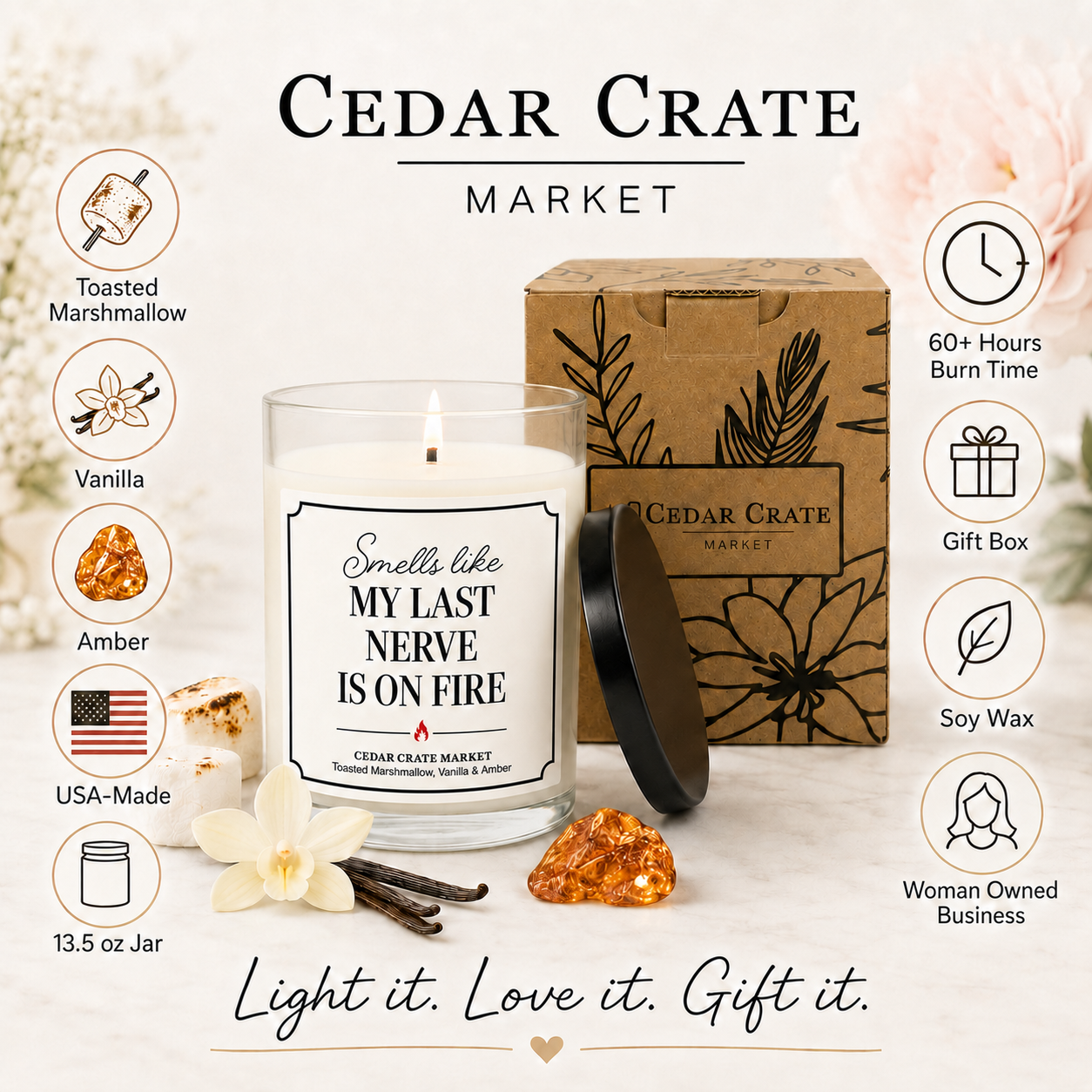 Funny Candle - Smells Like My Last Nerve on Fire