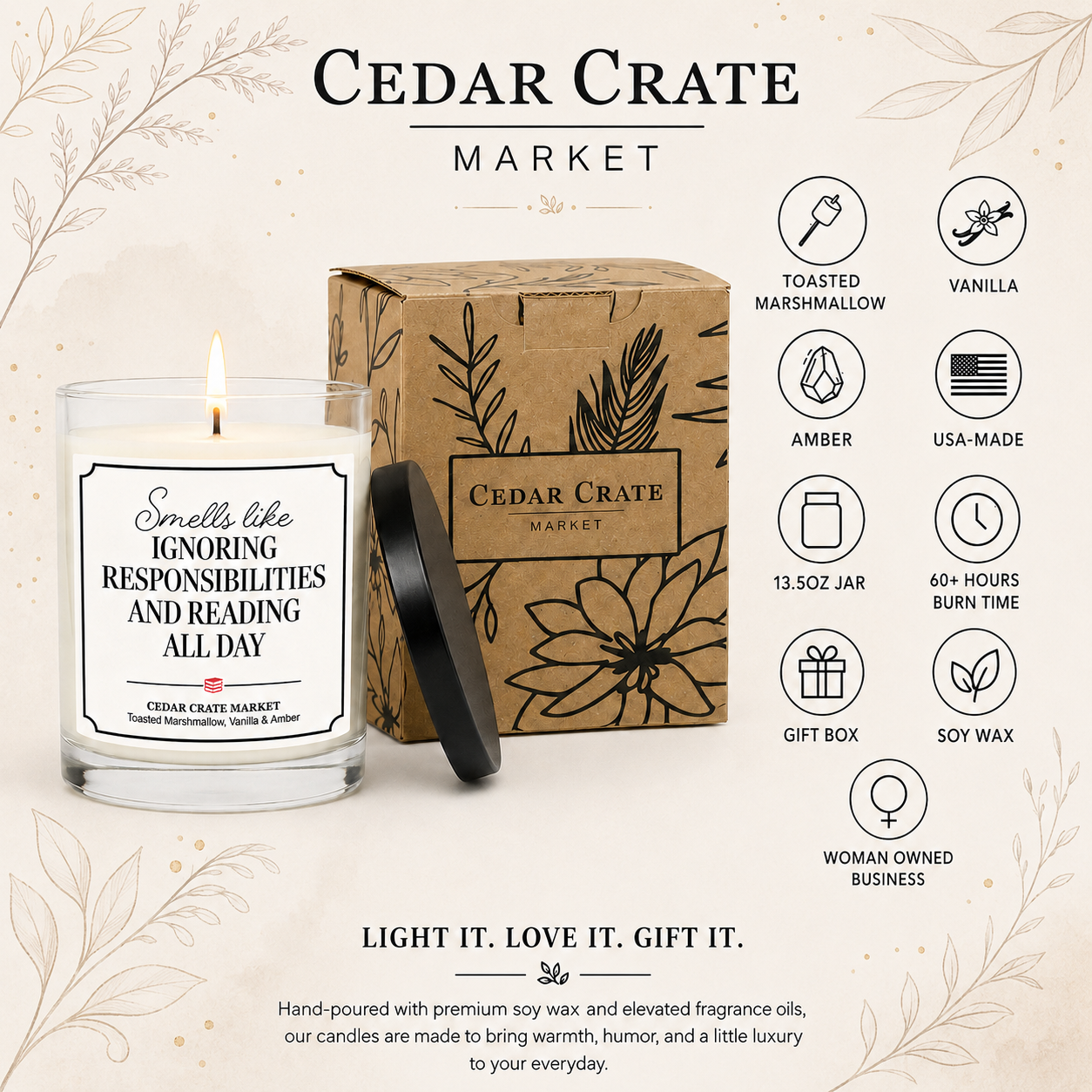 Book Lover Candle - Ignoring Responsibilities