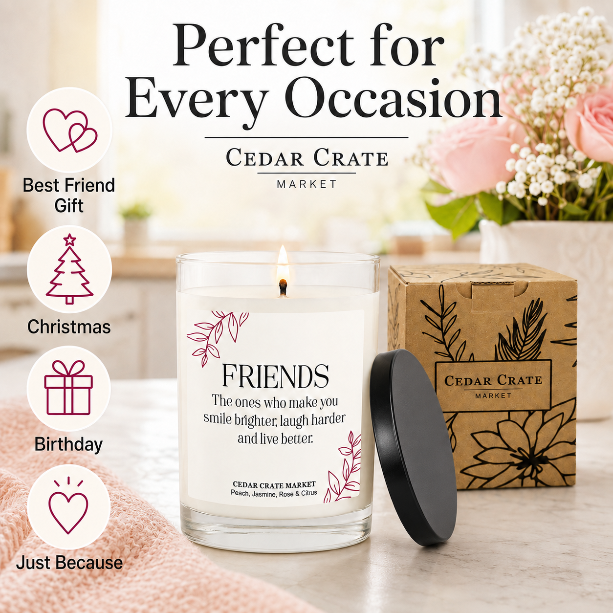 Best Friend Candle - Smile Brighter, Laugh Harder