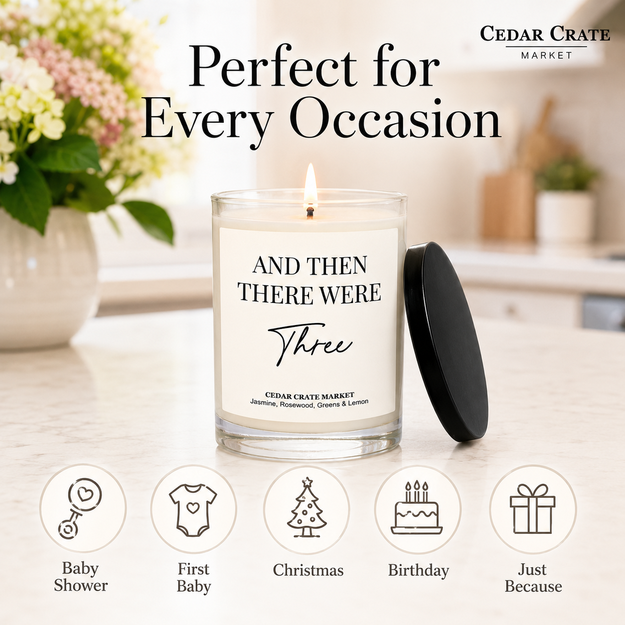 Mom To Be Candle - And Then There Were Three