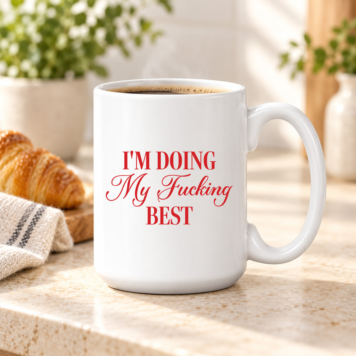 Funny Coffee Mugs - I'm Doing My Fucking Best, 15 oz Ceramic