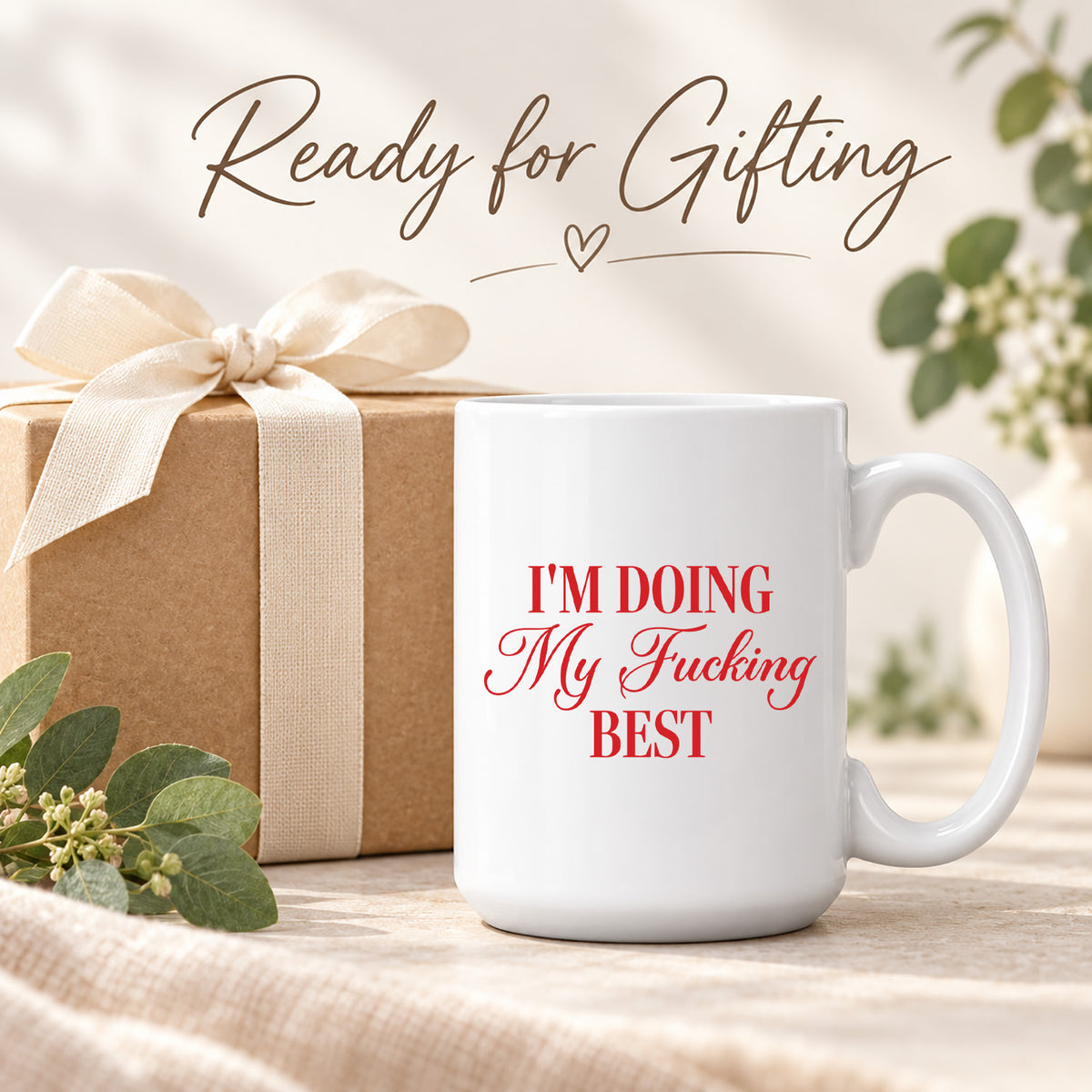 Funny Coffee Mugs - I'm Doing My Fucking Best, 15 oz Ceramic