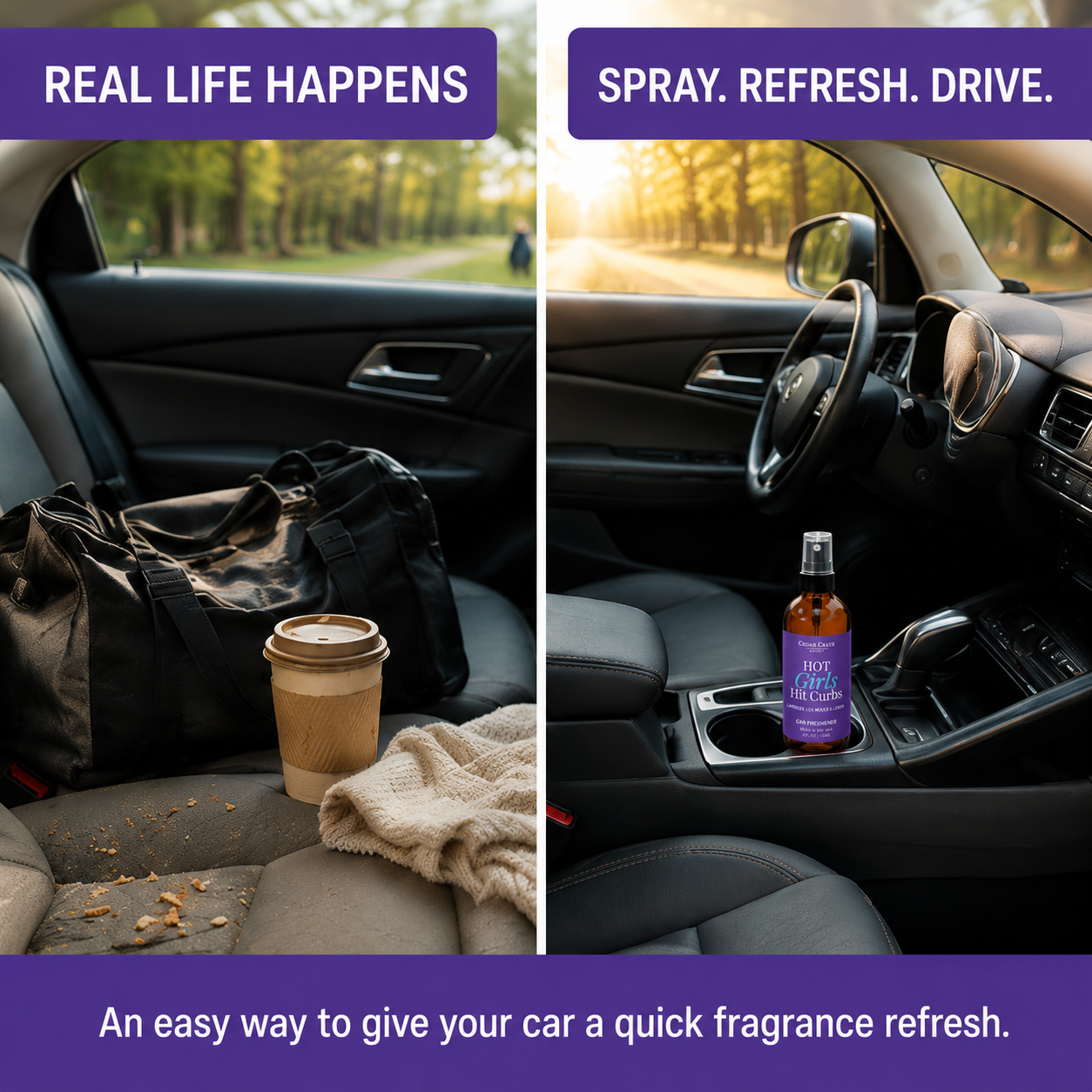 Car Freshies - Hot Girls Hit Curbs Sunlit Lavender Spray