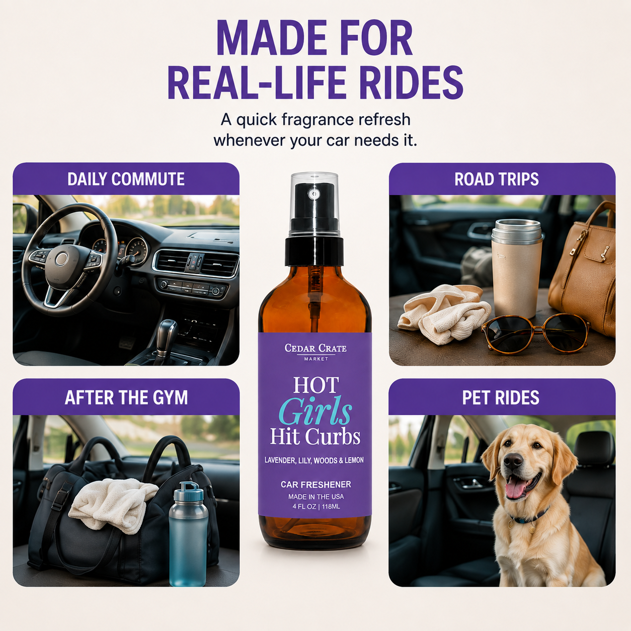Car Freshies - Hot Girls Hit Curbs Sunlit Lavender Spray