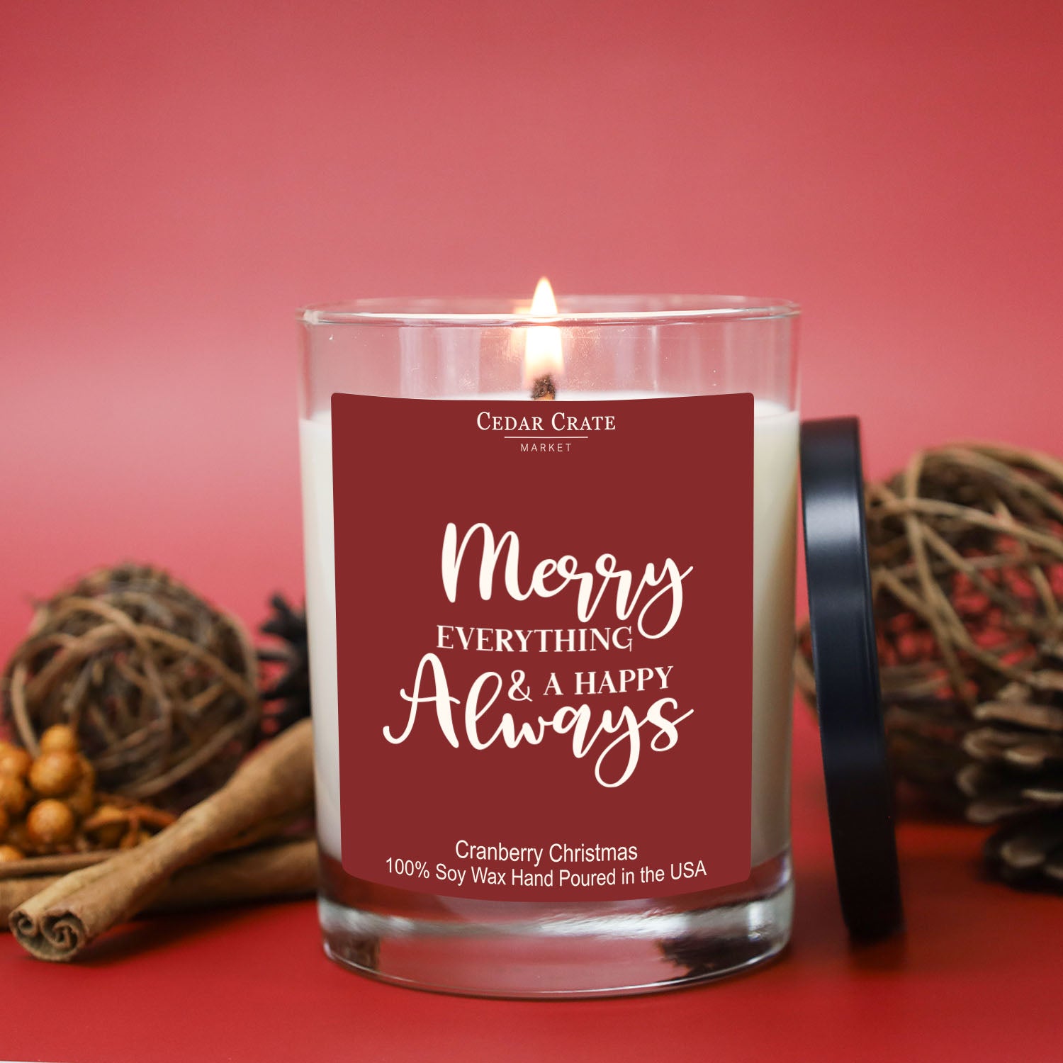 Merry Everything & Happy Always Color Candle
