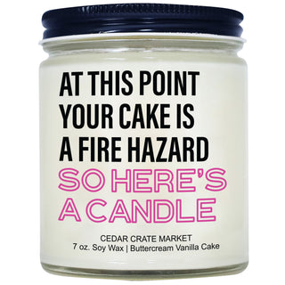 At This Point Your Cake Is A Fire Hazard So Here's A Candle Clear Jar