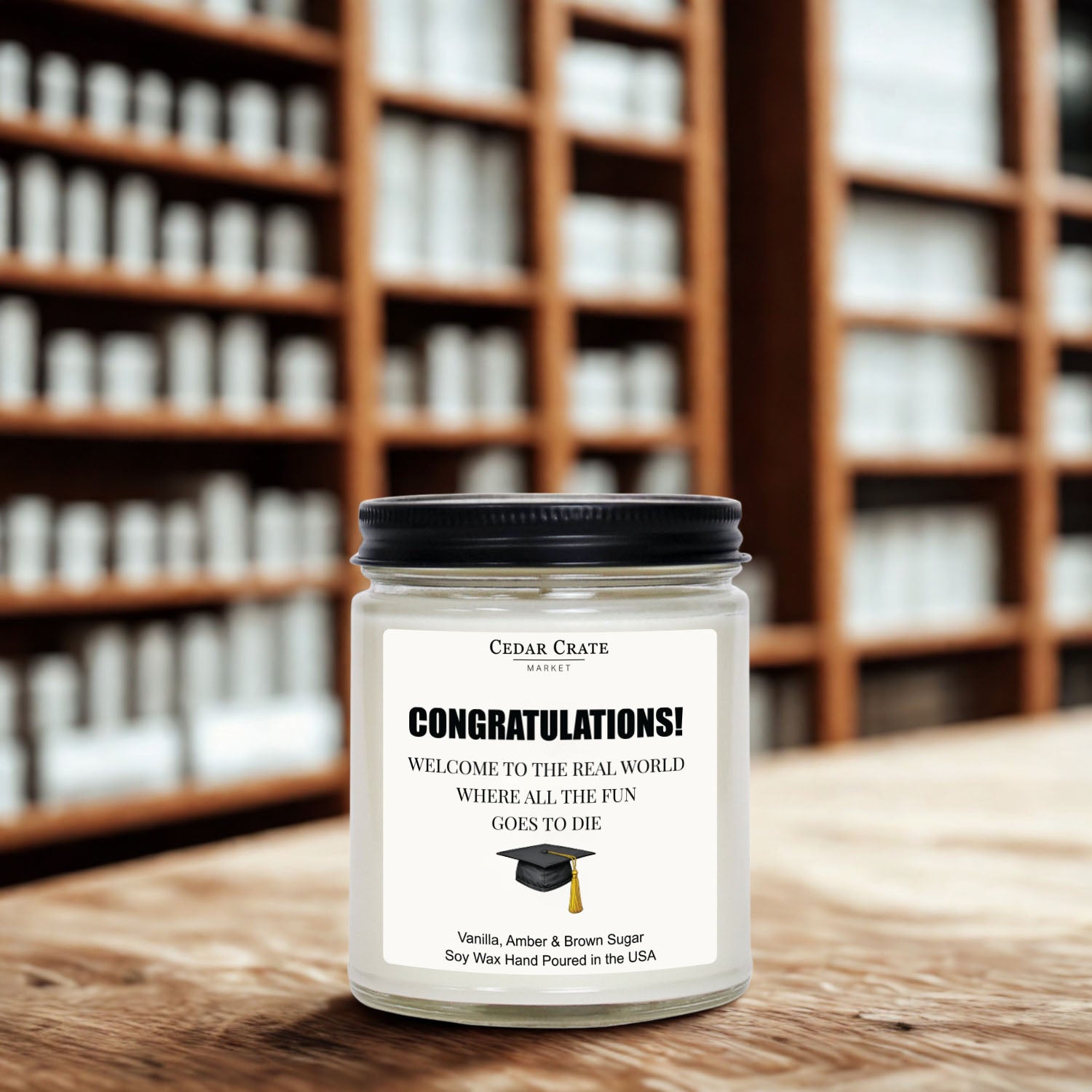 Graduation Candle - Congrats! Welcome To The Real World