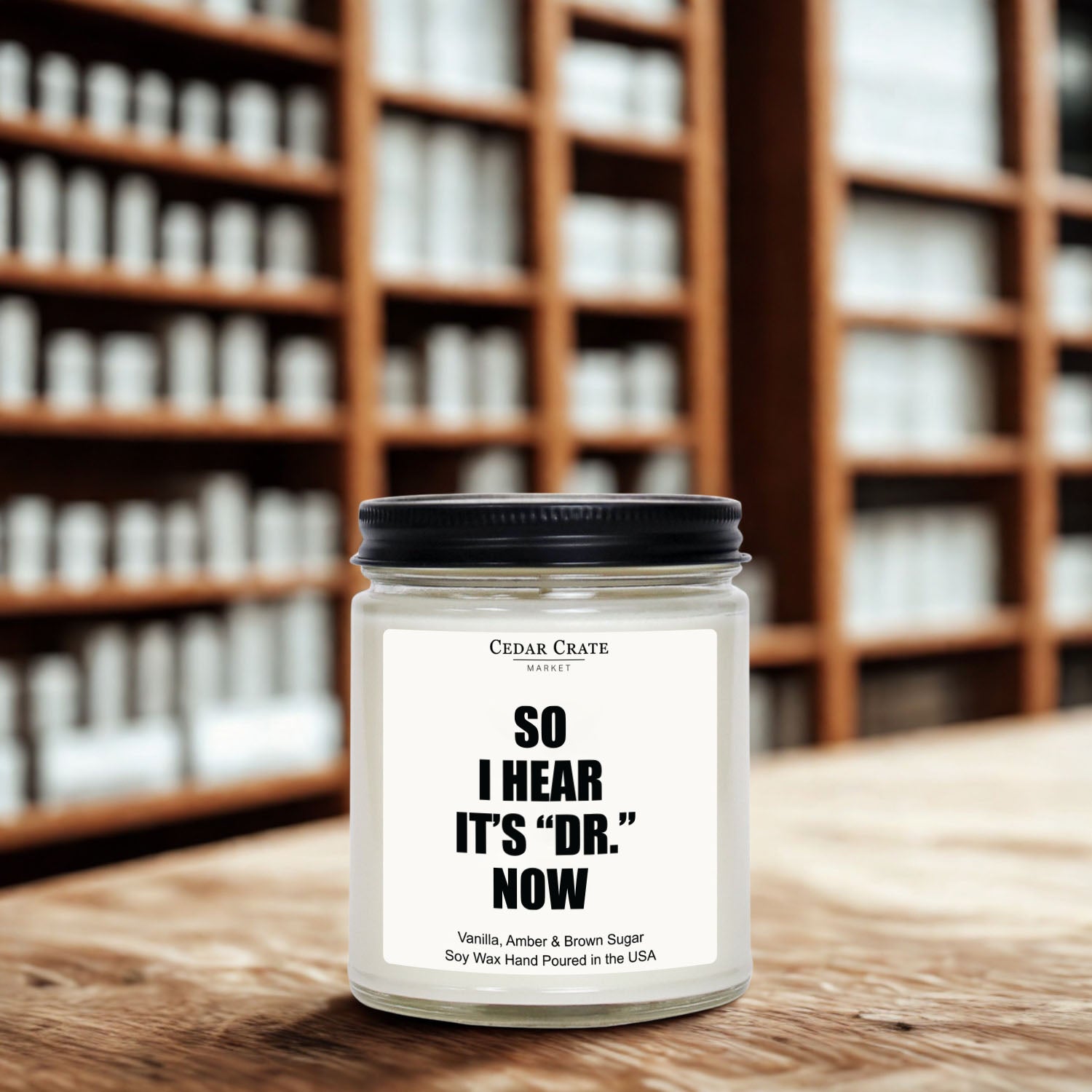 So I Hear It's Dr. Now White Jar Candle