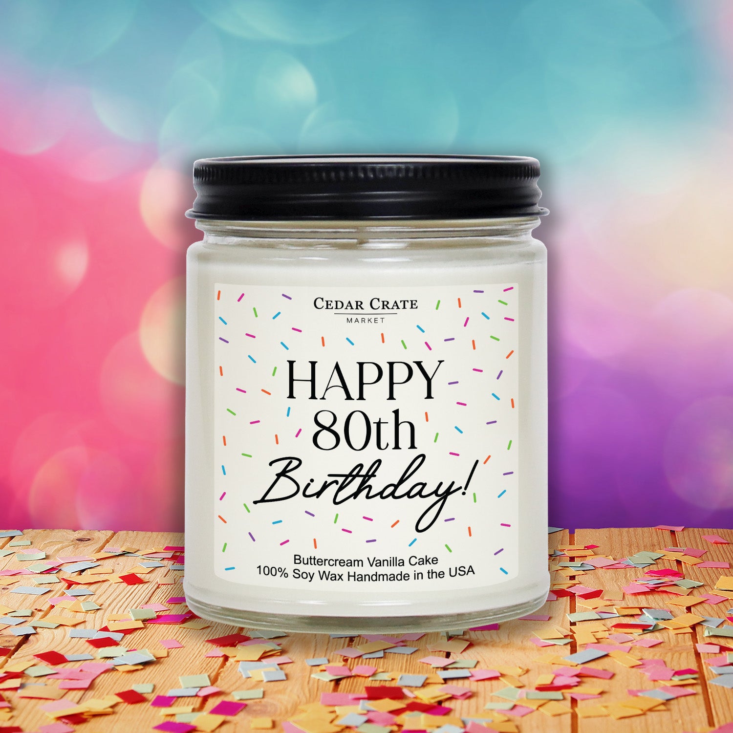 Happy 80th Birthday Jar Candle