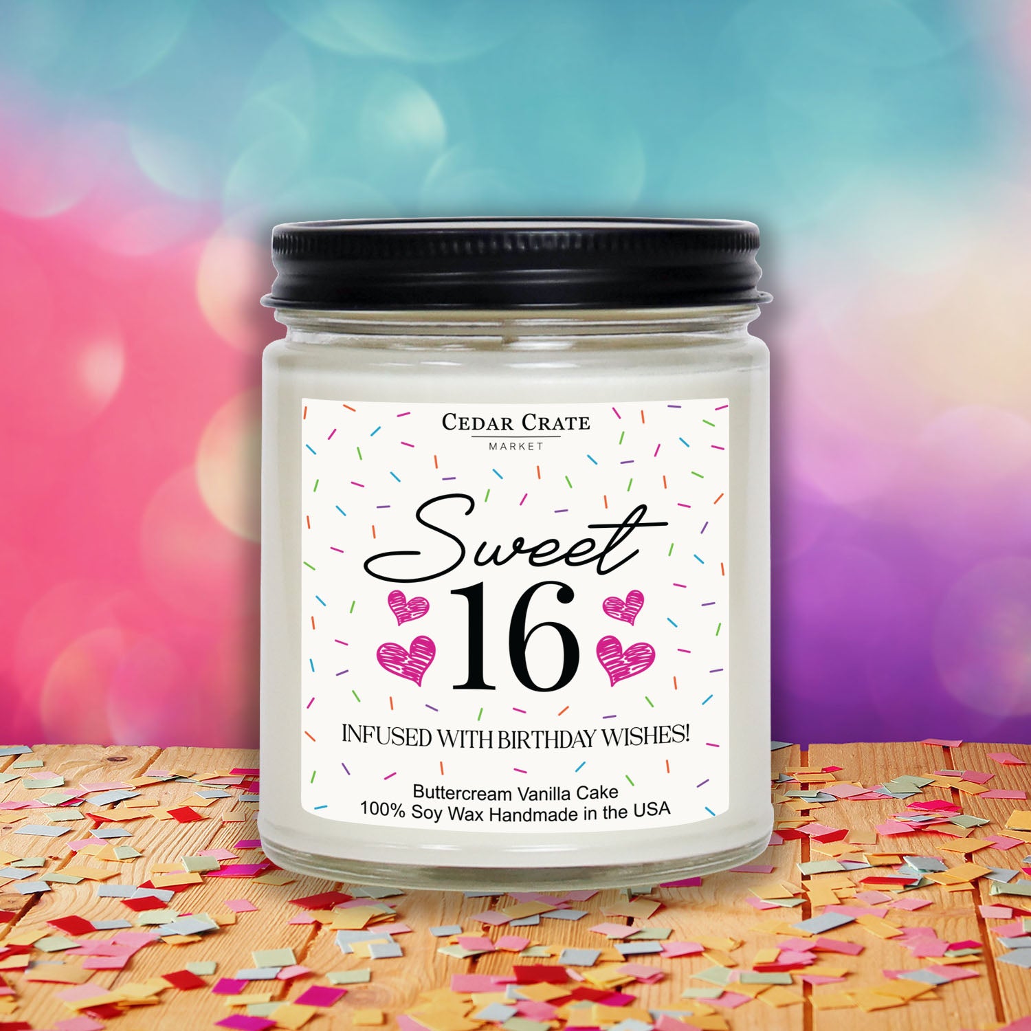 Sweet 16 Infused With Birthday Wishes White Jar