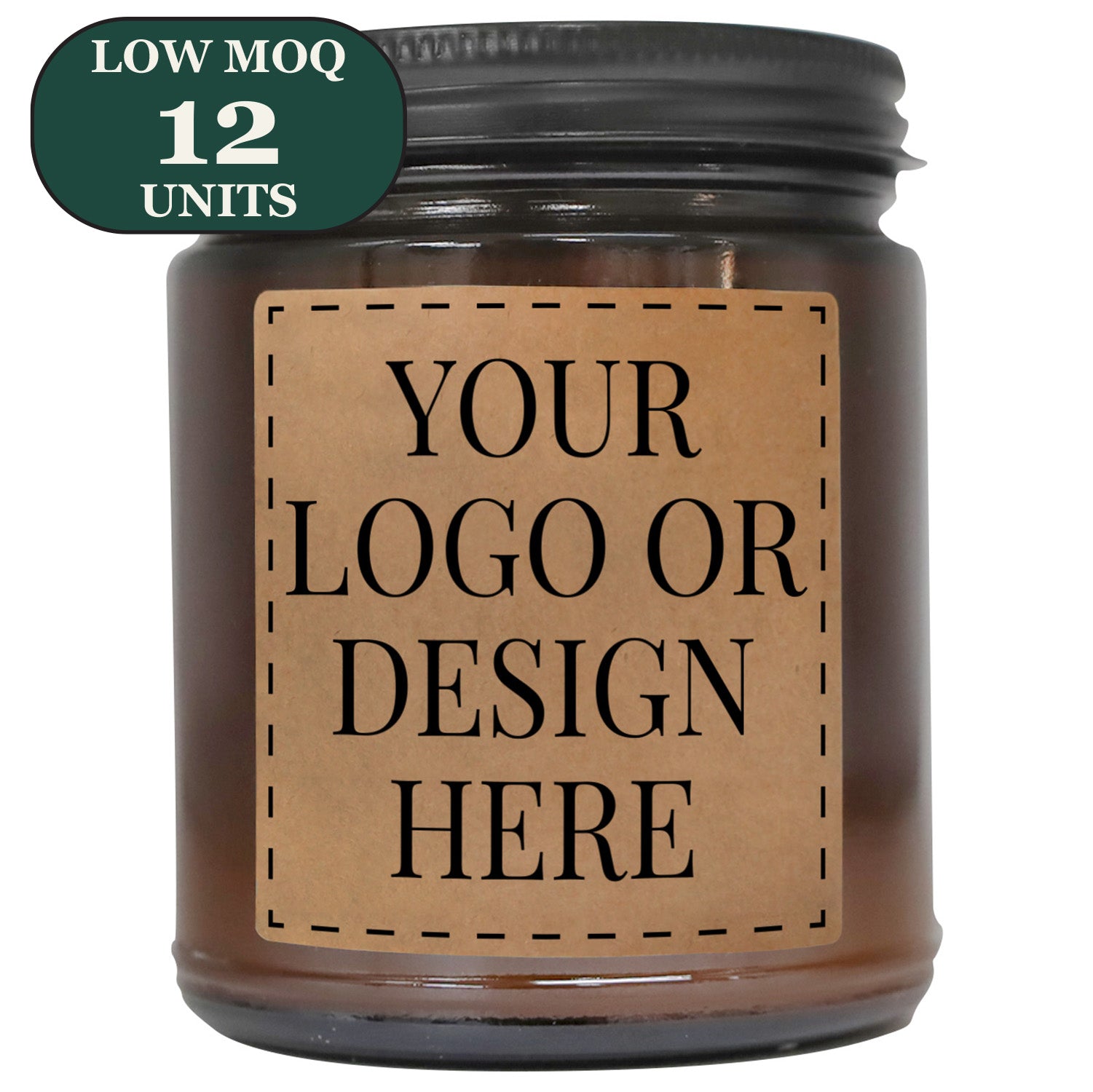 Cedar Crate Market Soy Candle "Custom Amber Jar Candles - Your Logo or Design - low 12 MOQ" funny gift