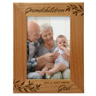 Grandchildren Are A Gift From God Wood Photo Frame