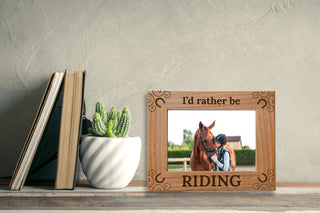 I'd Rather Be Riding Wood Photo Frame