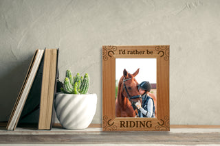 I'd Rather Be Riding Wood Photo Frame