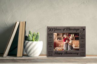 50th Anniversary Counting The Minutes Vegan Leather Photo Frame