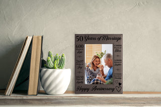50th Anniversary Counting The Minutes Vegan Leather Photo Frame