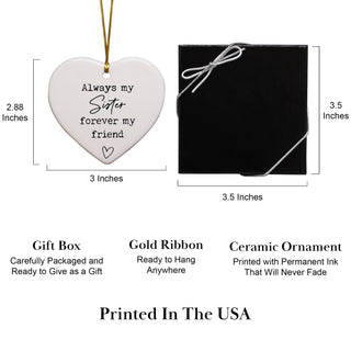 Always My Sister Forever My Friend Keepsake Ornament
