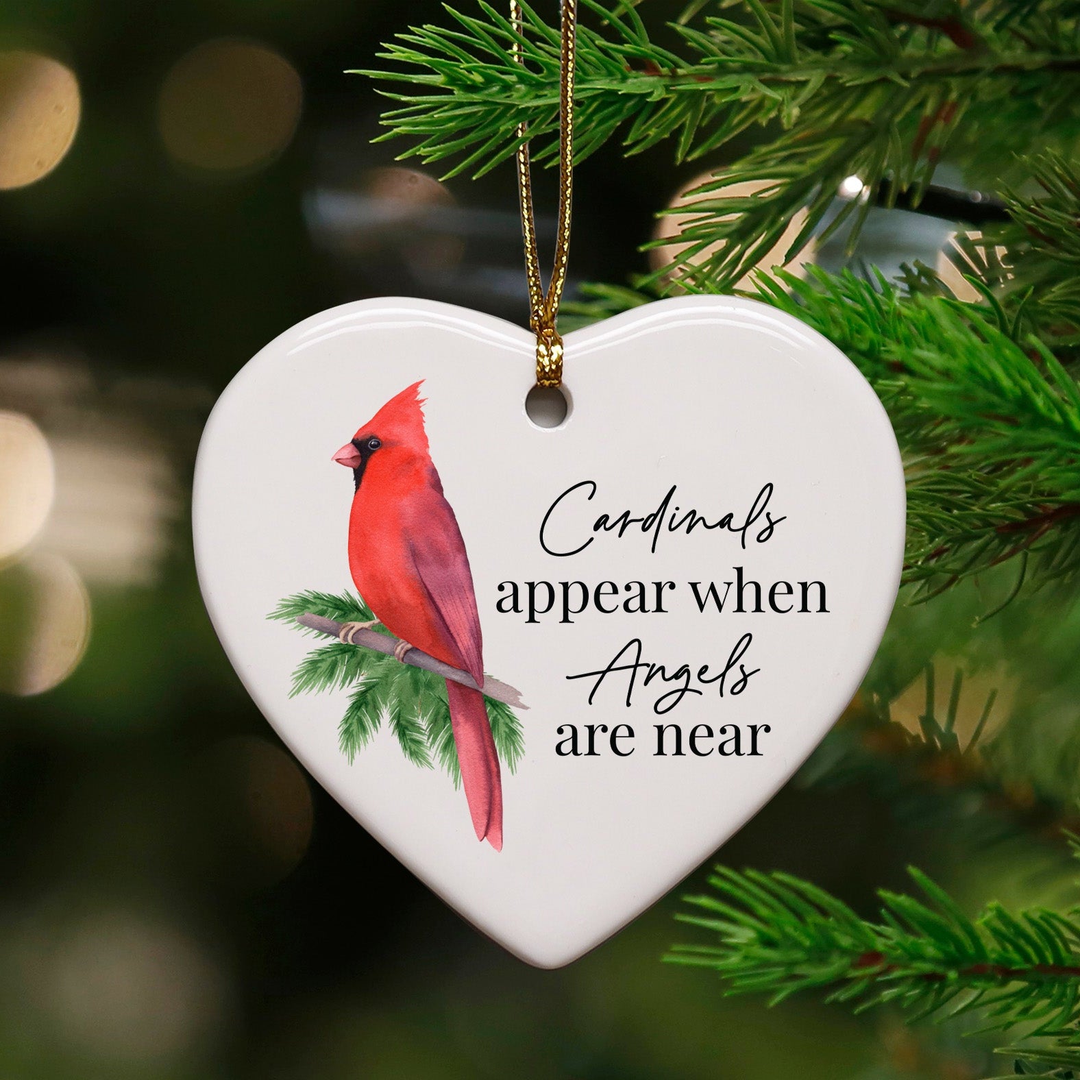 Cedar Crate Market Keepsake Ornament "Cardinals Appear When Angels Are Near - Sympathy" Sympathy gift
