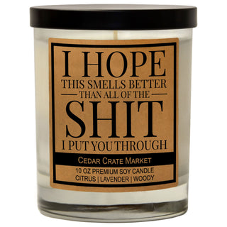 I Hope This Smells Better Than All of the Shit I Put You Through Soy Candle