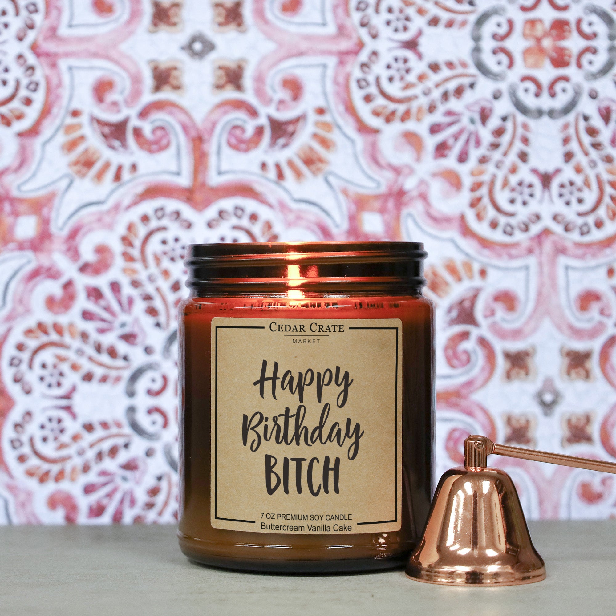 Happy Birthday Bitch Amber Jar