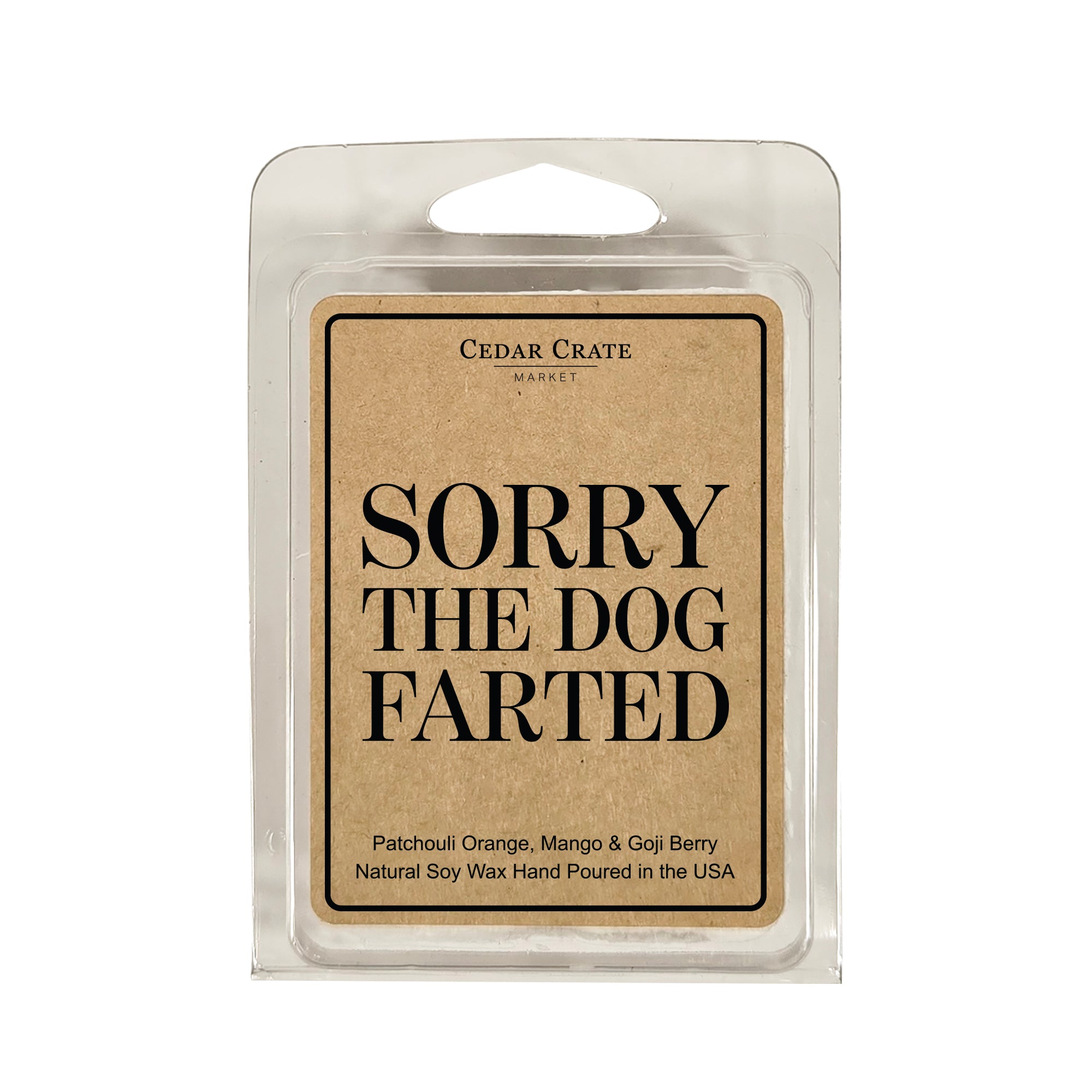 Cedar Crate Market Wax Melt "Sorry The Dog Farted" funny gift