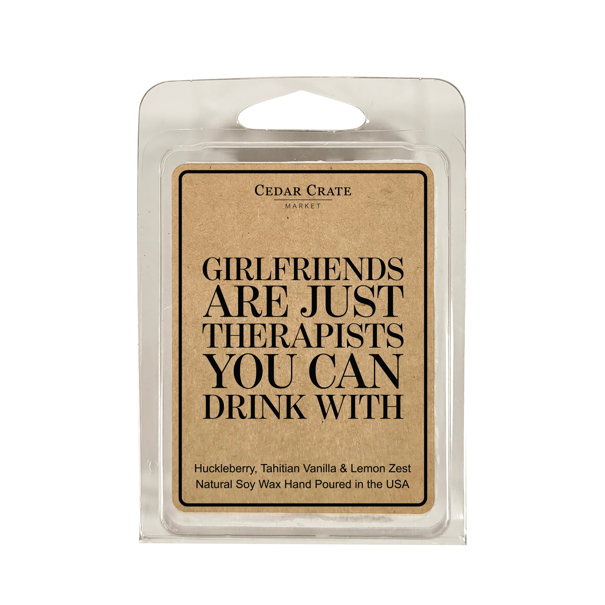 Cedar Crate Market Wax Melt "Girlfriends Are Therapists" funny gift