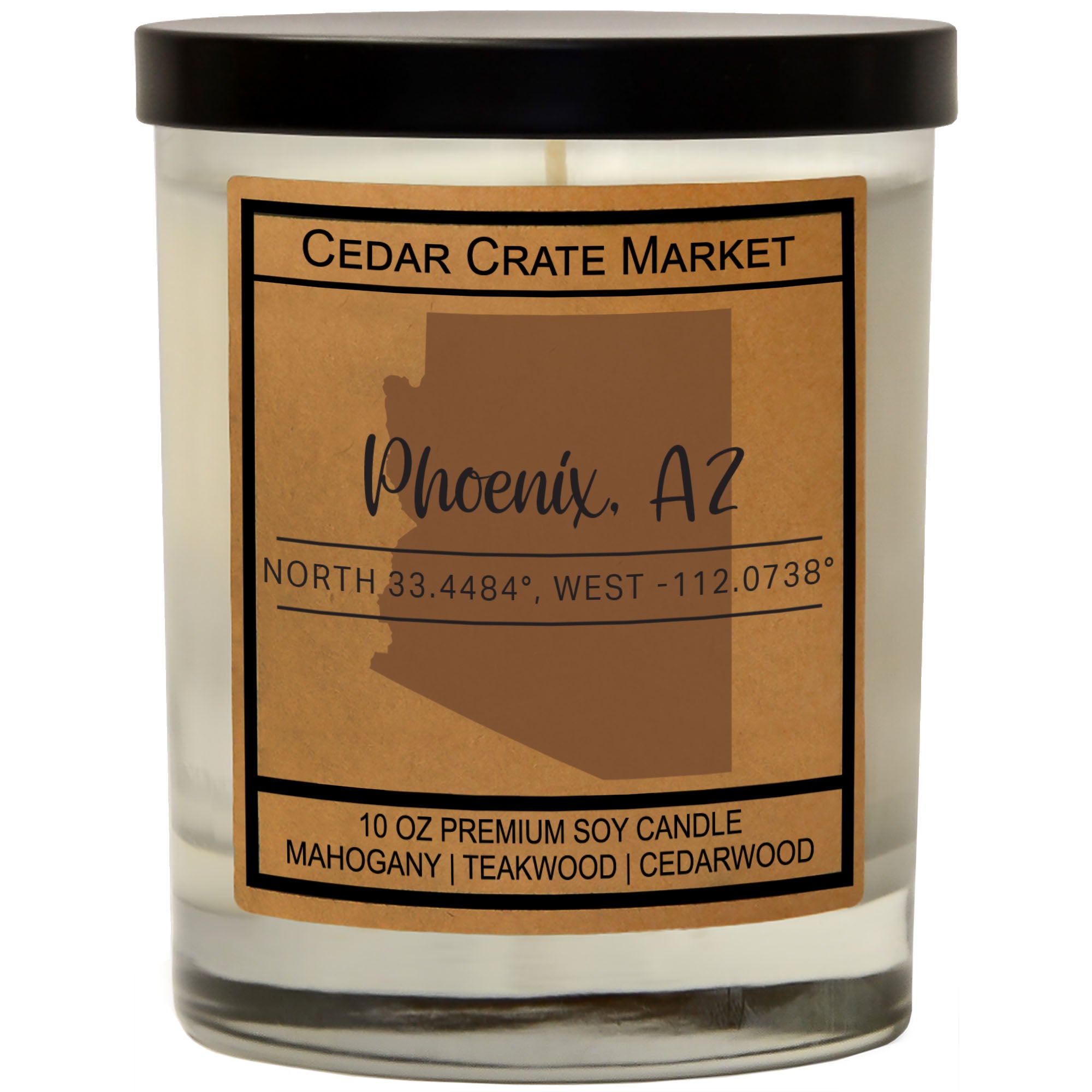 Custom State Pride Coordinates Soy Candle