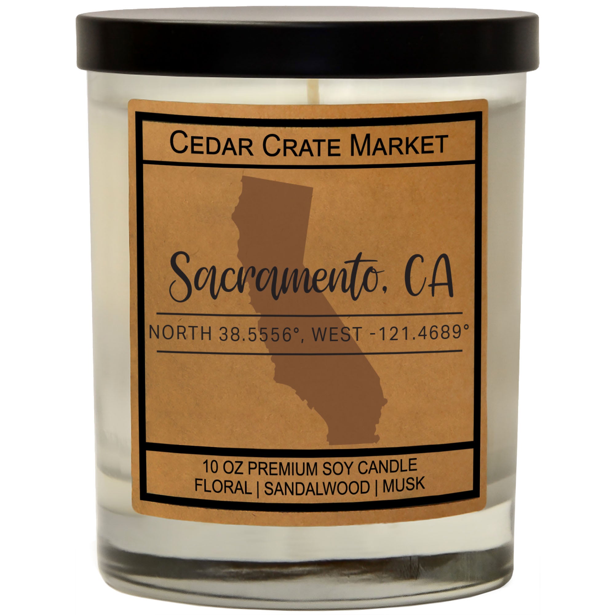 Custom State Pride Coordinates Soy Candle