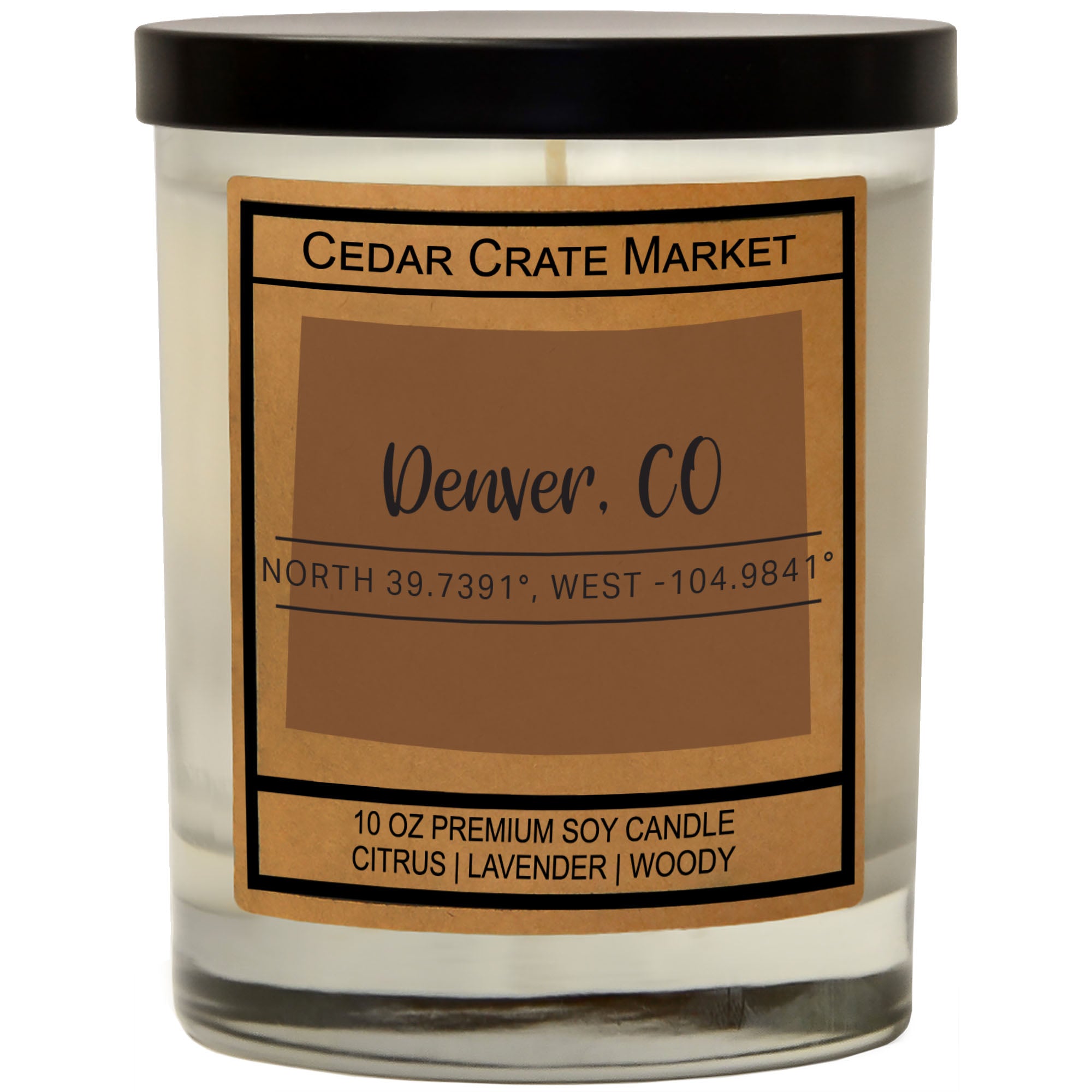 Custom State Pride Coordinates Soy Candle