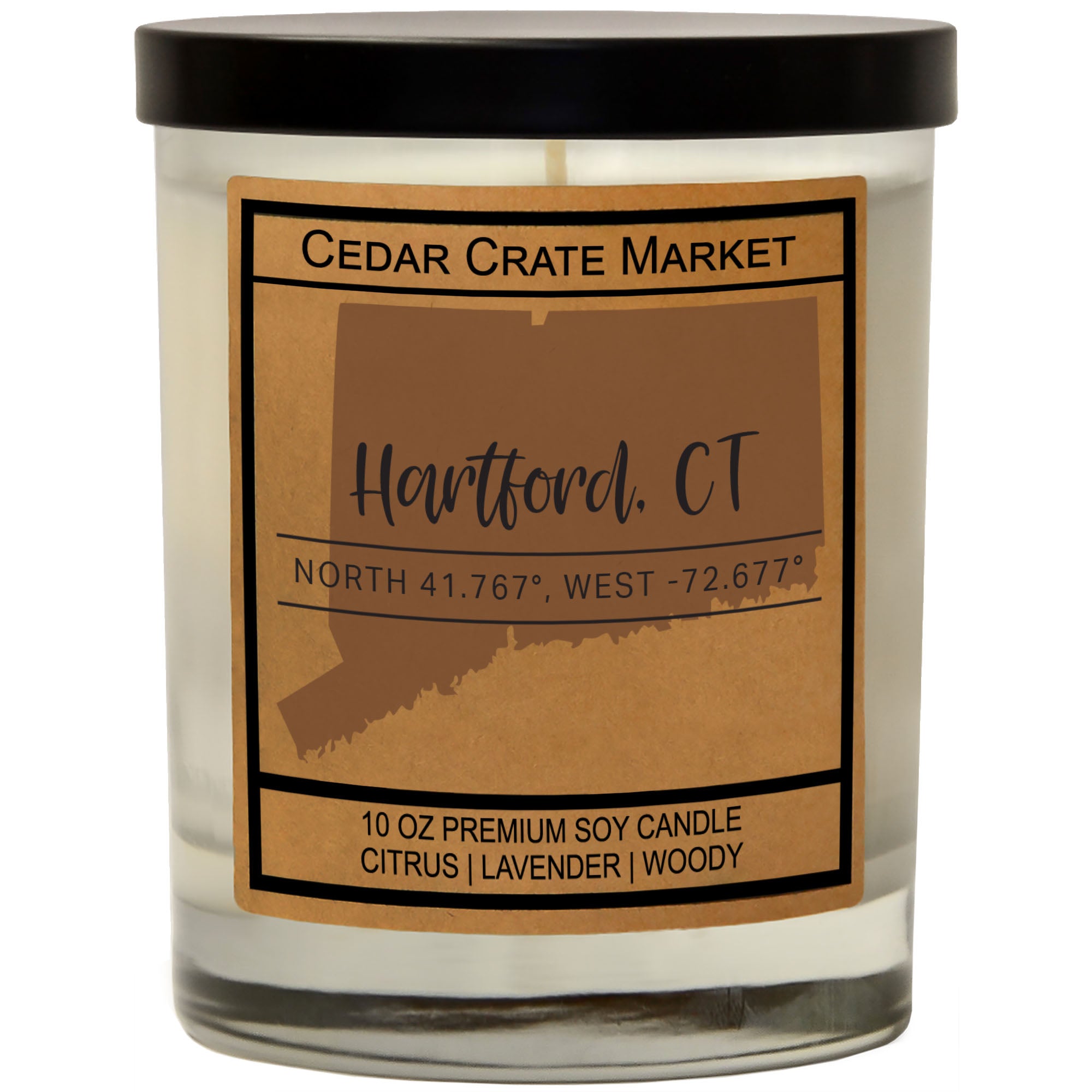 Custom State Pride Coordinates Soy Candle