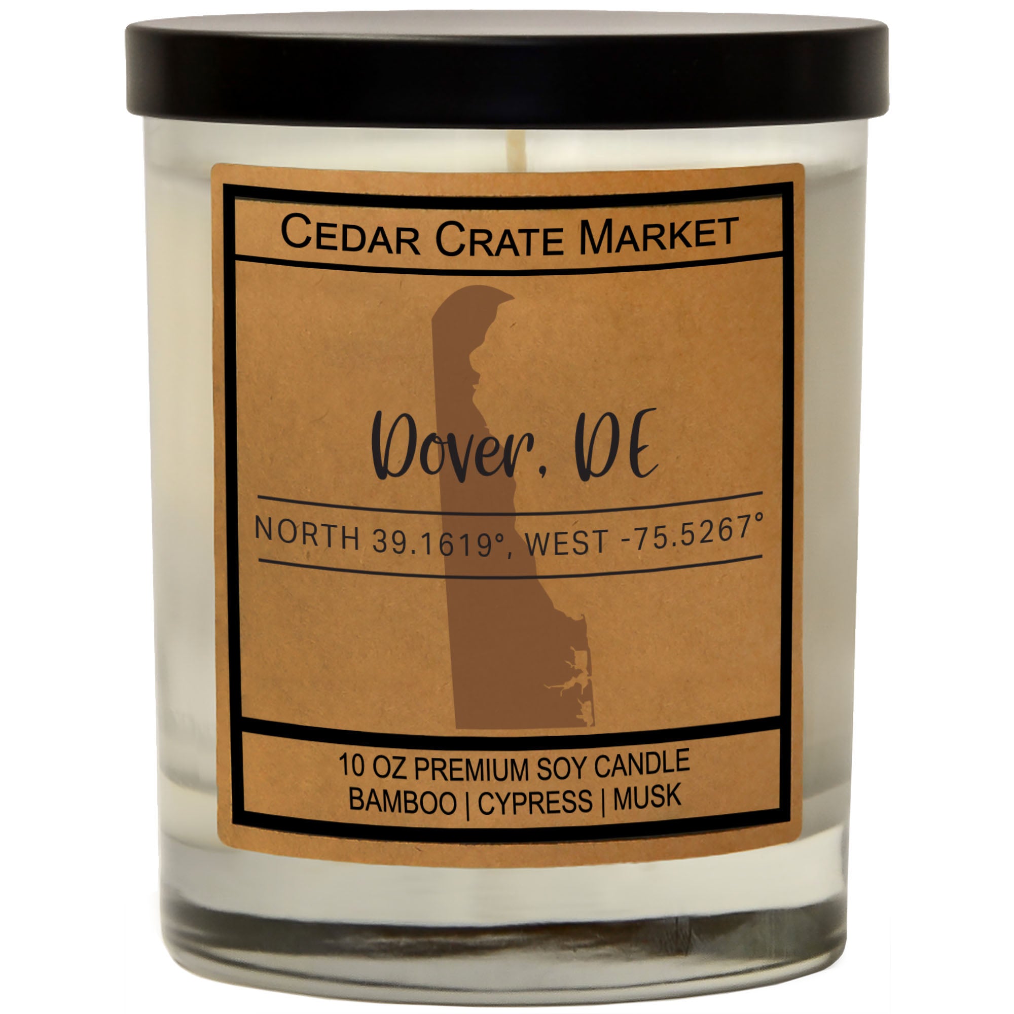 Custom State Pride Coordinates Soy Candle