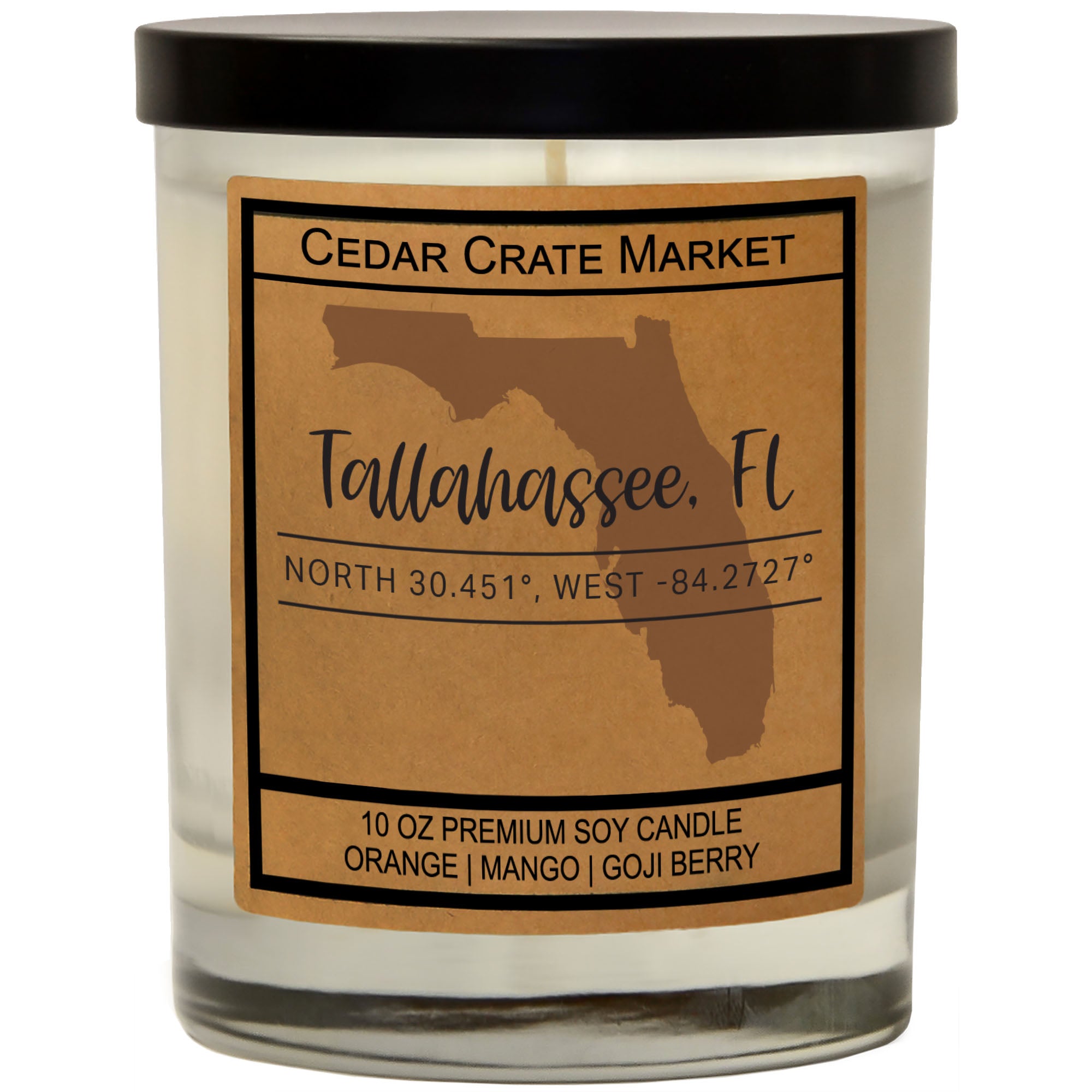 Custom State Pride Coordinates Soy Candle