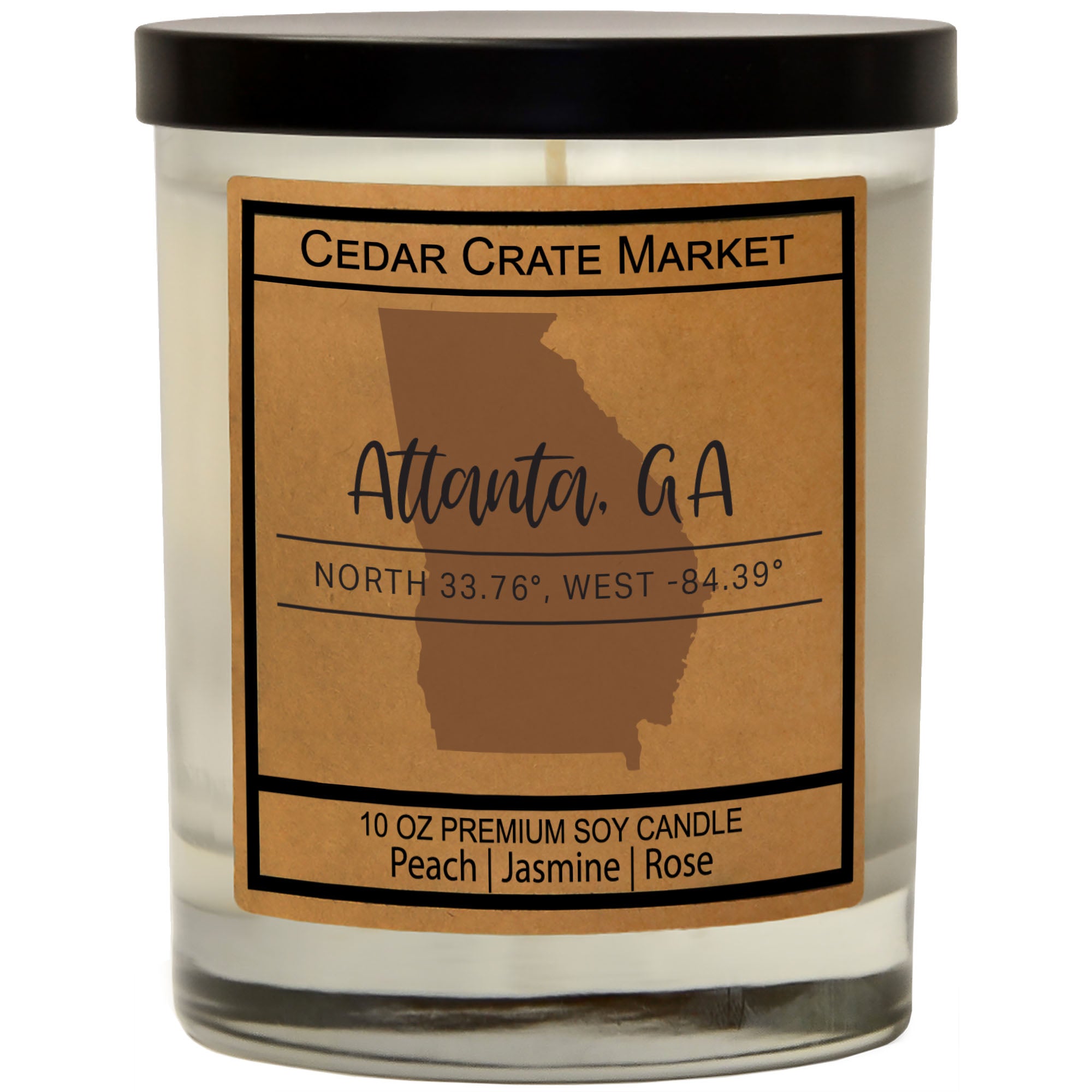Custom State Pride Coordinates Soy Candle
