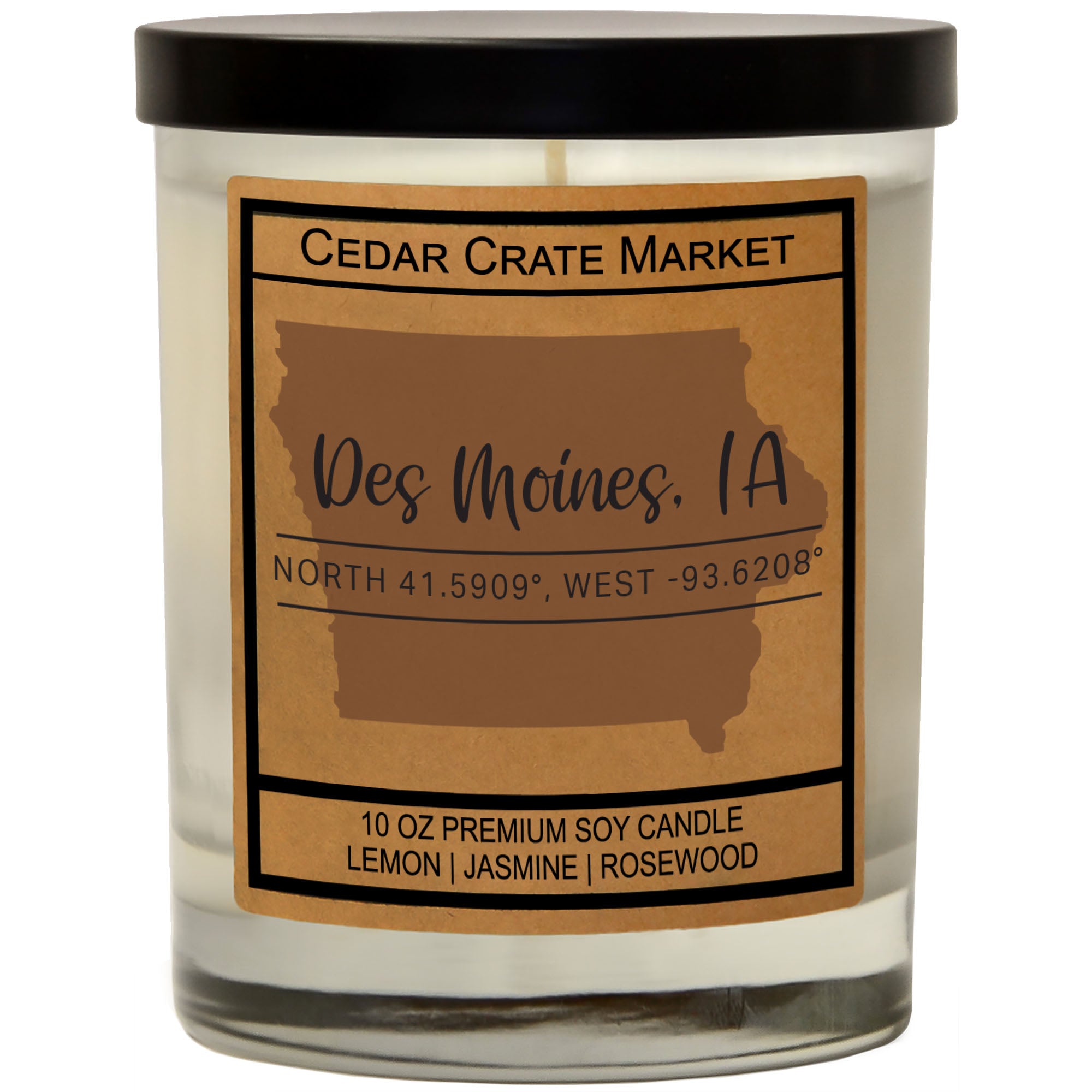 Custom State Pride Coordinates Soy Candle