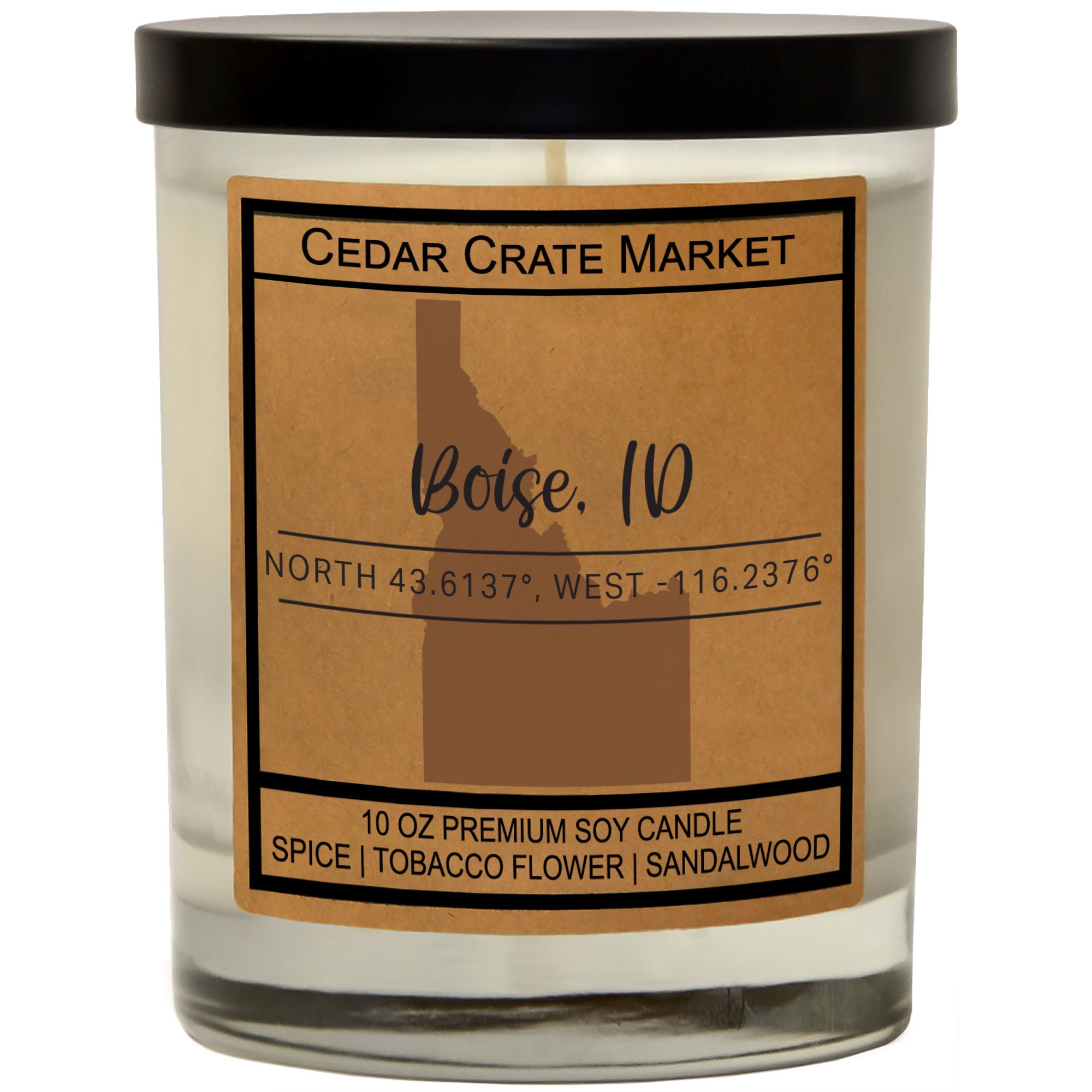 Custom State Pride Coordinates Soy Candle