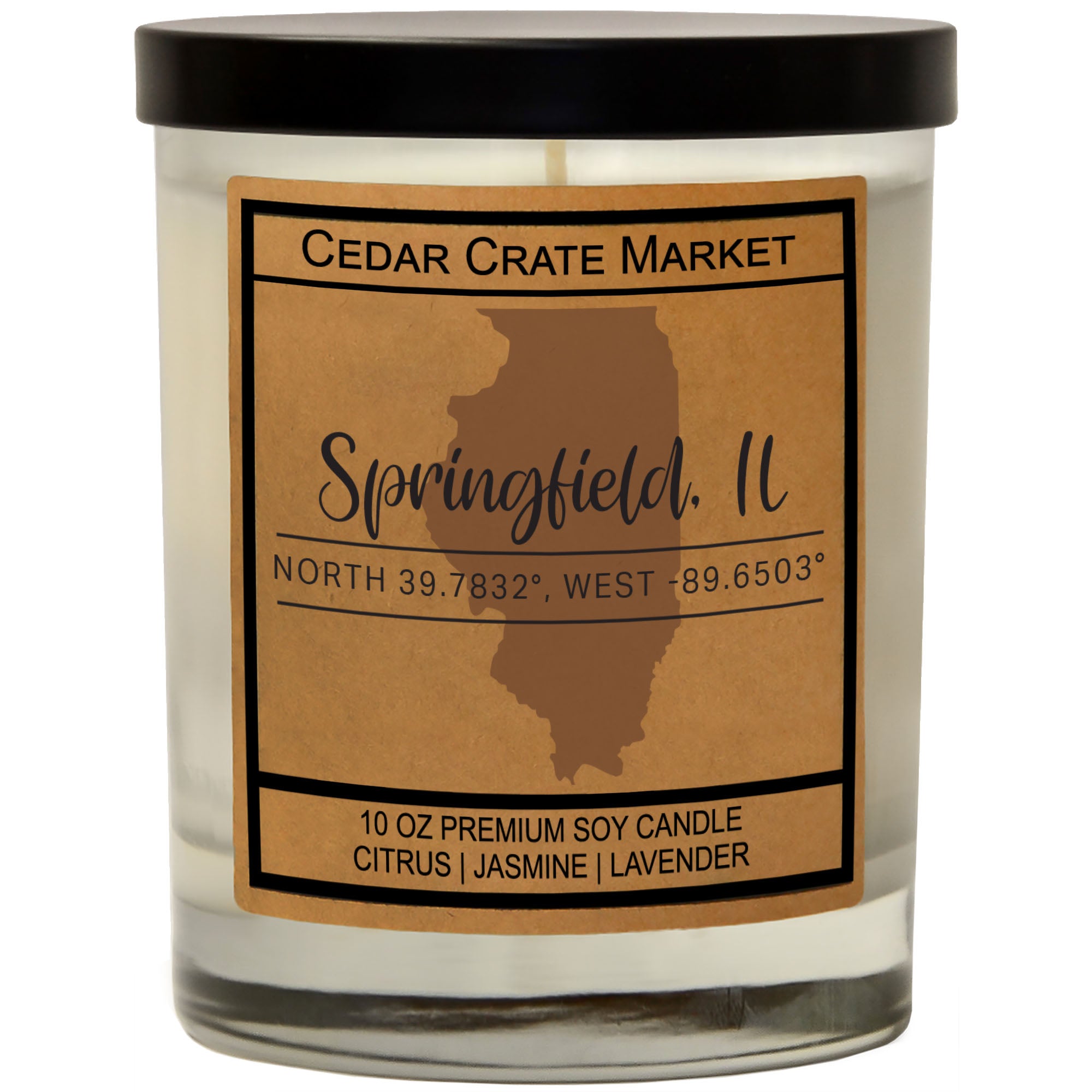 Custom State Pride Coordinates Soy Candle
