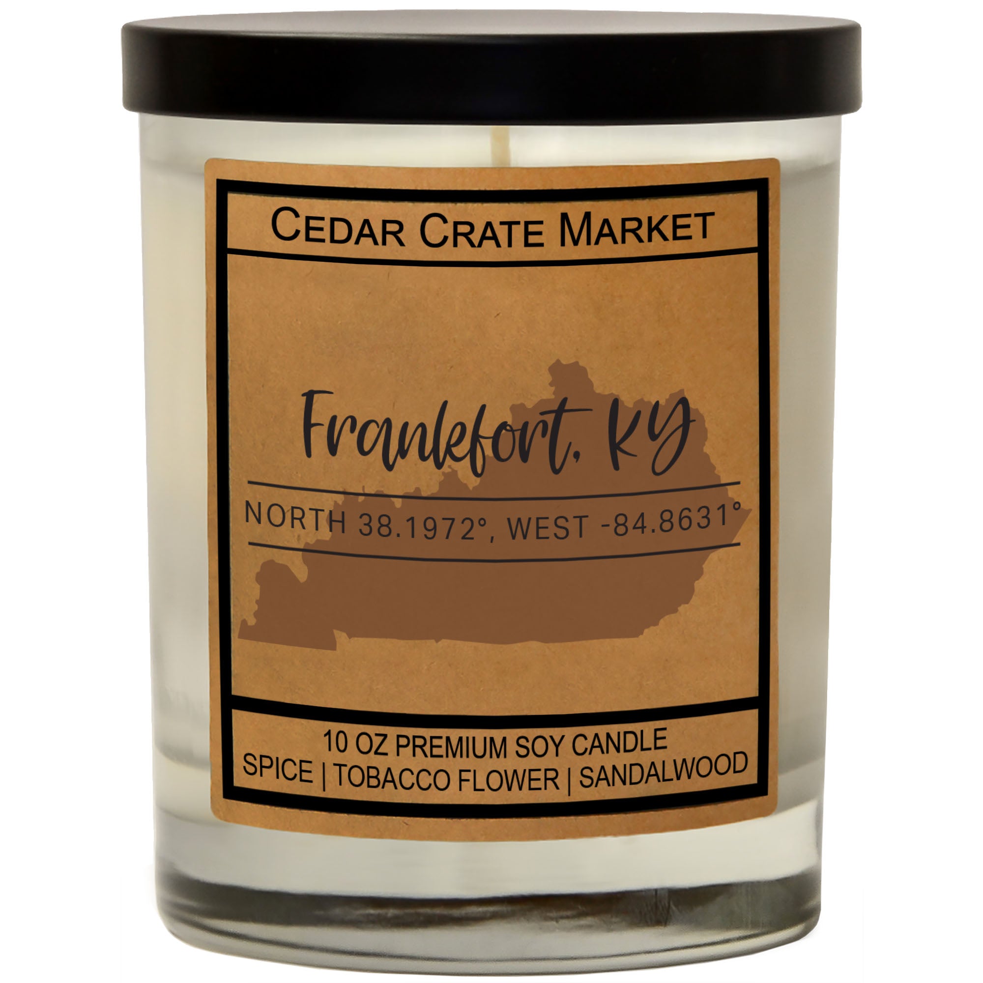 Custom State Pride Coordinates Soy Candle