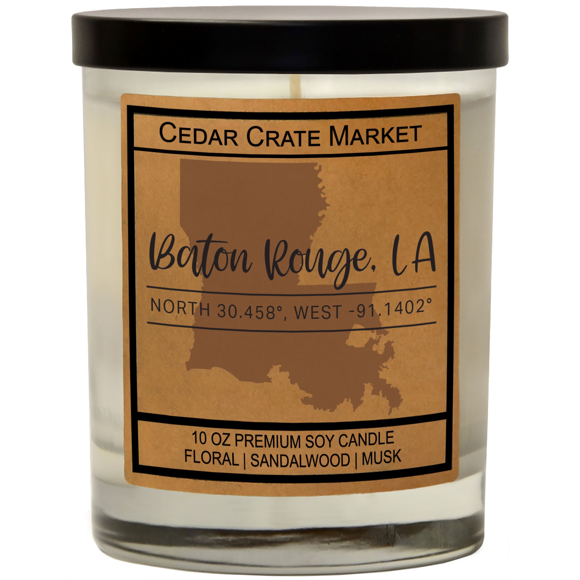 Custom State Pride Coordinates Soy Candle